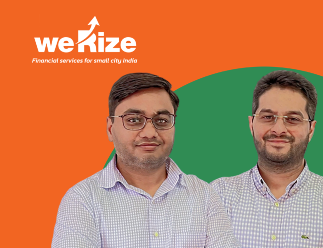 WeRize co-founders Vishal Chopra and Himanshu Gupta standing side-by-side below the company logo.