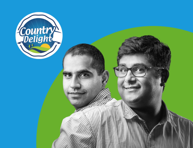Country Delight Logo and images of two founders
