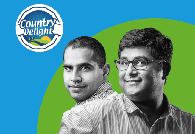 Country Delight Logo and images of two founders
