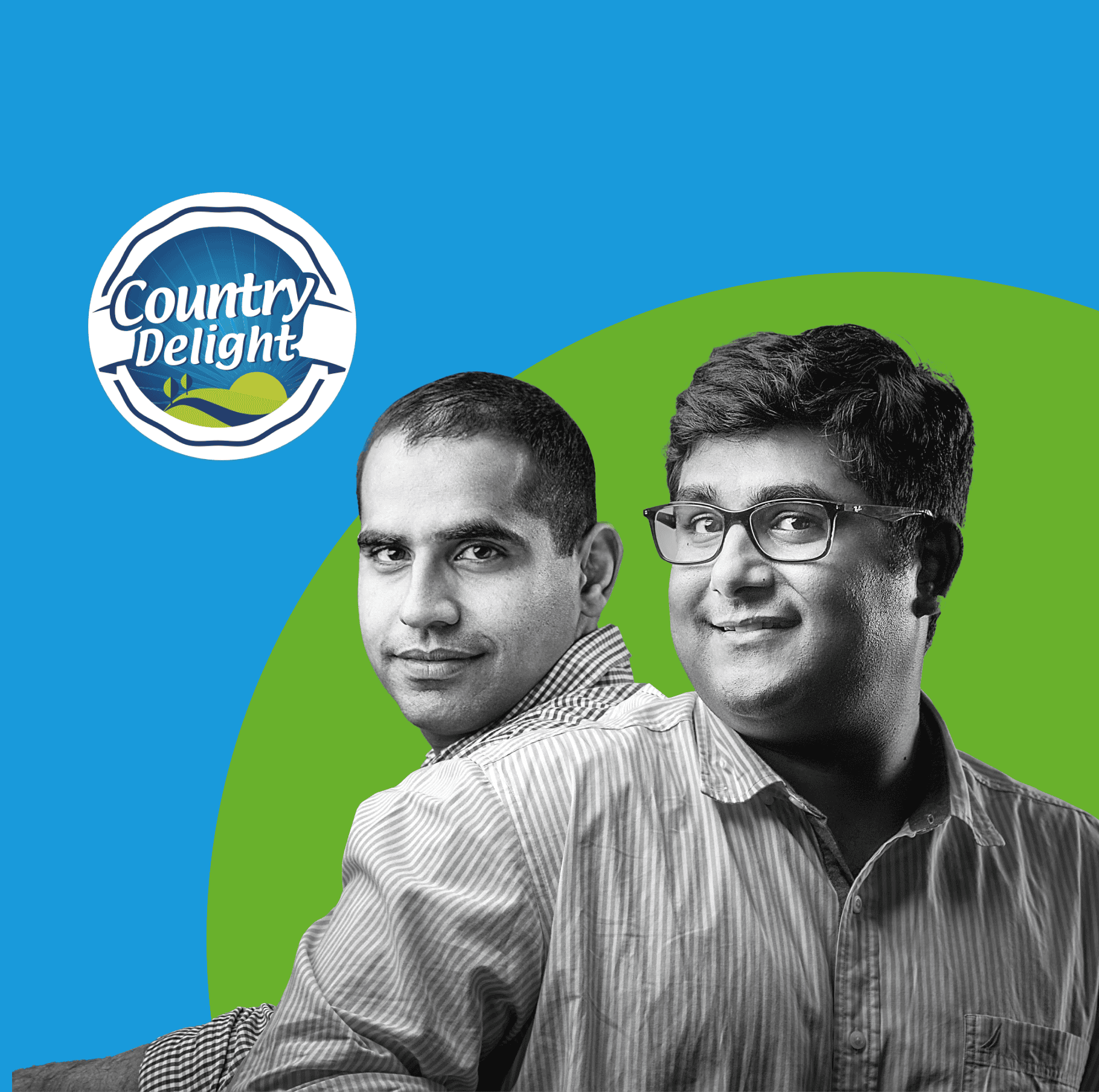 Country Delight Logo and images of two founders